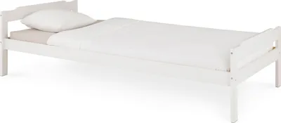 Produktbild von Massivholzbett MORITZ Einzelbett 90x200cm, weiß - Jugendbett, Tagesbett, Gästebett, Bettgestell aus Kiefer Massivholz