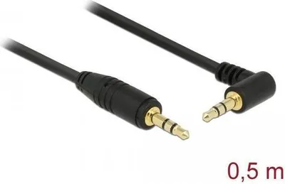 Imagen del producto de Cable de audio con conector jack de 3,5 mm (macho) a conector jack de 3,5 mm (macho) (, 50 cm, conector angular)