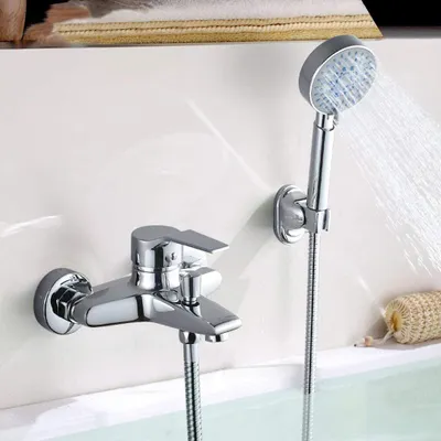 Produktbild von Auralum vanová baterie s ruční sprchou, klasická vanová baterie s 5 funkcemi ruční sprchy pro vanu a koupelnu