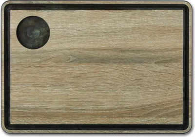 Produktbild von Arcos Schneidebrett mit Zellulosefaser und Harzkanal, braun, 33 x 23 cm x 6,5 mm (Dicke), 18/8 Edelstahl.