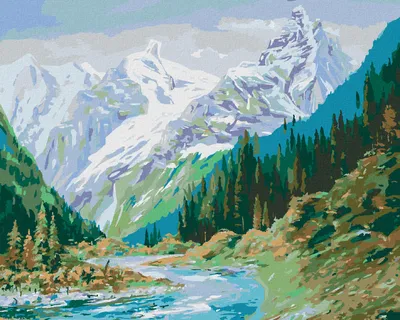 Image de Zuty - Peinture par numéros - MONTAGNES DU CAVCASE, 40 x 50 cm, sans cadre et sans toile tendue