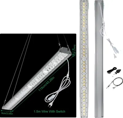 Zdjęcie produktu dla Lampa do uprawy roślin, diody LED o pełnym spektrum, energooszczędna konstrukcja, 160 W