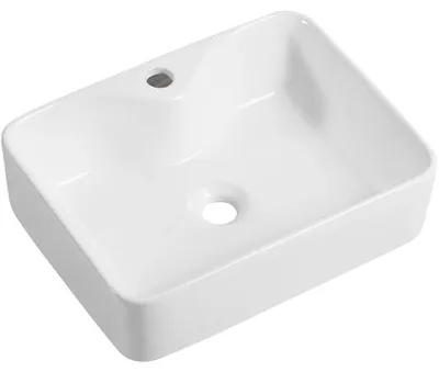 Obrázek produktu pro sklokeramikaO - Umyvadlo keramické Lorenzo - na desku - bílá lesklá - 49x38 cm
