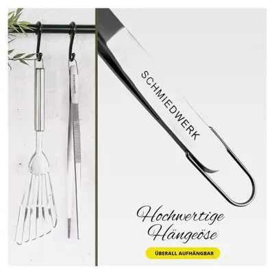 Produktbild von Küchenpinzette aus Edelstahl 20 cm - Kochen | Grillen | Backen - Dekopinzette mit Aufhängeloch als Küchenhelfer