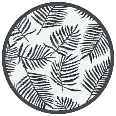 Produktbild von vidaXL Outdoor-Teppich ARAKIL Weiß und Schwarz Ø120 cm PP