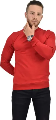 Produktbild von Sweatshirt Hoodie Rundhalsform Royyen 31200 Herren – ROT / S