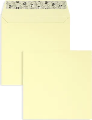 Produktbild von 100 Briefumschläge Creme (Creme-Gelb) 160x160 mm mit Haftklebung