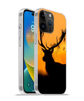 Produktbild von MuchoWow® Handyhülle Schutzhülle Hülle für Apple iPhone 14 Pro Max Hirsch - Orange - Scherenschnitt - Tiere - Natur Silikon Softcase Handy Hülle - Hardcover