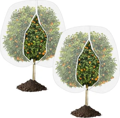 Image de Filet anti-insectes pour légumes et arbres fruitiers - lot de 2 - filet à mailles fines avec sangles - protection pour les plantes et les fleurs du jardin