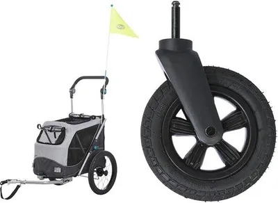 Productafbeelding van Fietsaanhanger met Snelvouwfunctie en Jogger Voorwiel - Geschikt voor Fietskarren