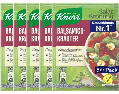 Produktbild von Knorr Salatkrönung Balsamico Kräuter Salatdressing 5x 11g 5er 5er Pack