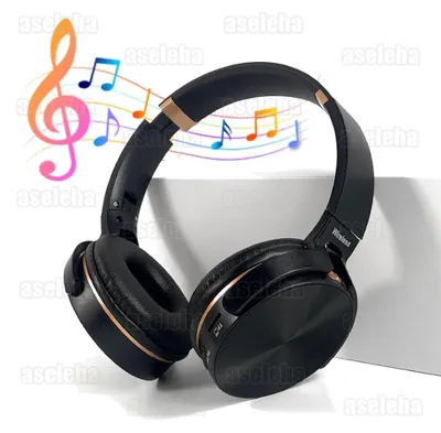 Produktbild von On Ear Kopfhörer Bluetooth Kabellos Faltbar mit Kopfbügel und Ohrpolster Stereo Bass Sound für Musik Sport Büro und Reisen Doppelte Ohrhörer Farbe Schwarz
