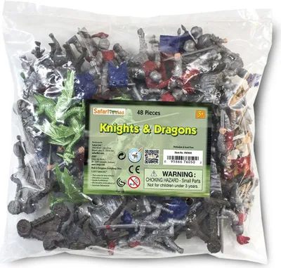 Image de Set de jouets « Chevaliers et dragons » junior, 4-7,5 cm, 48 pièces