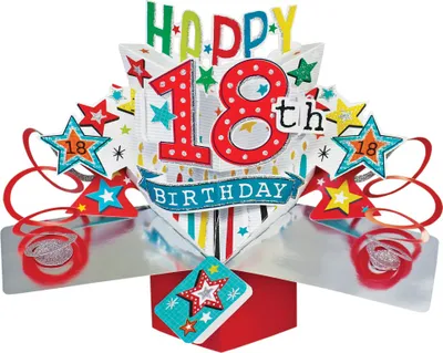 Produktbild von Grußkarte, Pop Up Karte 18. Geburtstag, Geburtstagskarten, Glückwunschkarten Geschenke