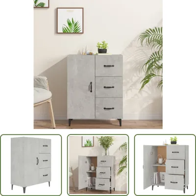 Produktbild von The Living Store Sideboard Betongrau 69,5x34x90 cm Holzwerkstoff