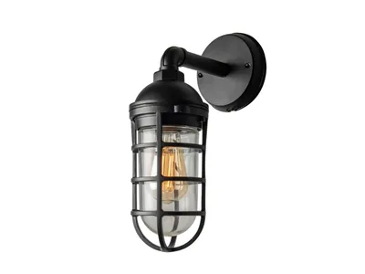 Produktbild von Konstsmide 7355-750 Olbia Wandl. E27 mit Klarglas schwarz