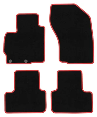 Image de Tapis de sol en moquette noir/rouge pour Peugeot 4008 2012-2017 4 pièces
