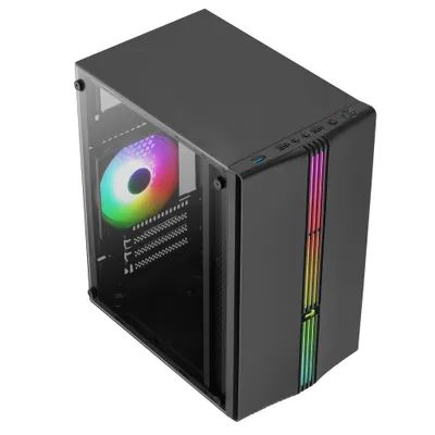Produktbild von AeroCool EVO Mini Tower Obudowa Komputerowa RGB Black (AEROPGSEVO-MINI-G-BK)