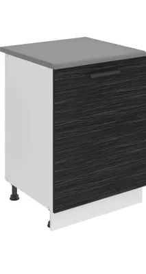Immagine prodotto di Base da cucina Belini, base da cucina larga 60 cm. Base per cucina SD con piano di lavoro. Mobile da cucina a 1 anta, ebano reale