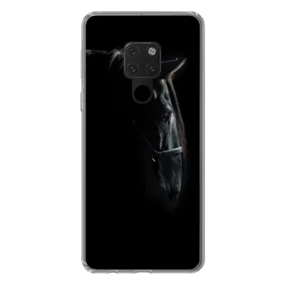 Produktbild von MuchoWow® Handyhülle Schutzhülle Hülle für Huawei P40 Lite Pferd - Leicht - Schwarz Silikon Softcase Handy Hülle - Handy