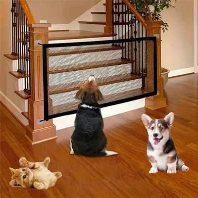 Image de Solidchoice - Barrière de sécurité réglable pour animaux de compagnie, sans perçage
