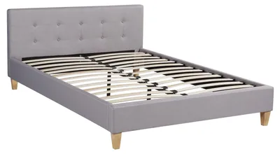 Produktbild von Polsterbett ADELE Bett mit Stoff in grau 140x200 cm Doppelbett Jugendbett inklusive Lattenrost, Stoffbezug