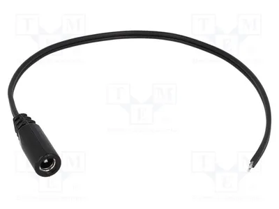 Obrázek produktu pro 1x Kabel, konektor DC 5,5/2,1, rovný, 0,5mm², černý, 1,5m, DC.CAB.2000.0150 G