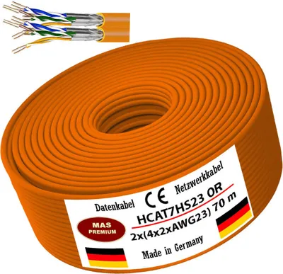 Obrázok produktu pre 70m CAT7 Duplex AWG23 8P Dátová sieť na kladenie komunikačných káblov bez halogénov
