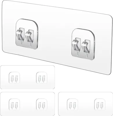 Produktbild von Set mit 4 Ersatz-Klebehaken für Duschablagen, starke Klebehaken für Eckduschablagen, Badezimmerregale, Seifenschalen, Hängehaken, Küchenzubehör