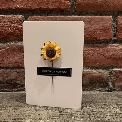 Produktbild von Blumenkarten mit Sonnenblumenmotiv - 5 Karten