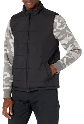 Produktbild von Amazon Essentials Herren Mittelschwere Isolierte Daunenweste Mit Fleecefutter, Schwarz, S