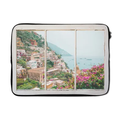 Produktbild von MuchoWow® Laptop Hülle 14 ZollAussicht - Meer - Berge Laptoptasche - Laptoptasche - Stoßsicher - Schutzhaube