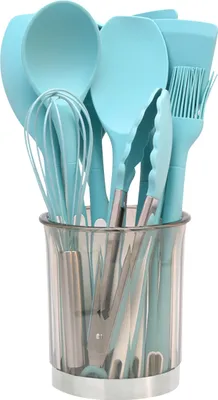 Produktbild von STILVORA Kochbesteck-Set 12-teiliges, Silikon Küchenutensilien Set – Hitzebeständig, antihaft & langlebig, Kochlöffel, Pfannenwender, Suppenkelle, Grün