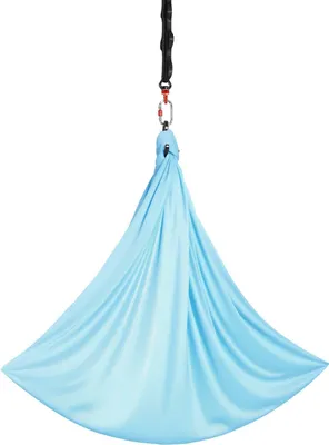 Produktbild von Aerial Yoga Hängematte, maximale Belastung 136,07 kg Aerial Silk, Yoga-Schaukel mit Nylongewebe, Daisy Rope, PE-Reißverschlusstasche, Turnschaukeln für Männer und Frauen, Hängematte und Schaukel mit Doppelfunktion