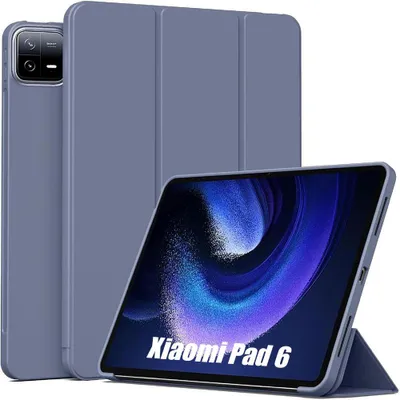 Image de Coque pour Xiaomi Pad 6 /6 Pro, Protection Anti-Rayures avec Support Veille-Réveil - Violet
