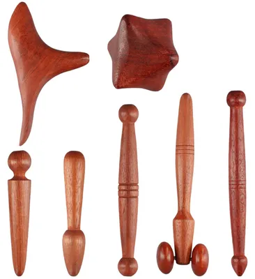 Produktbild von 7-teiliges Holz-Massage-Set zur Entspannung und Schmerzlinderung