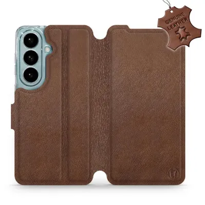 Produktbild von Echtleder Handyhülle für Galaxy S26, Mobiwear Leather, Braun