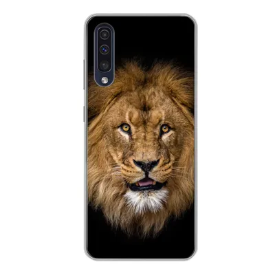 Produktbild von MuchoWow® Handyhülle Schutzhülle Hülle für Samsung Galaxy A50 Löwe - Porträt - Schwarz - Tiere Silikon Softcase Handy Hülle - Mobiltelefonhülle
