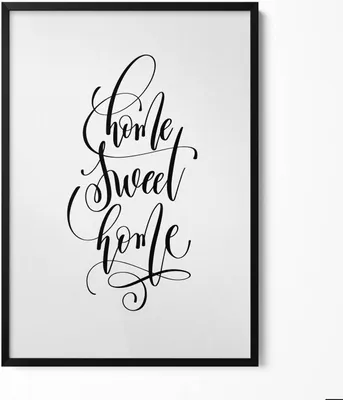 Produktbild von Dekoratives Schild für Wohnung „Home sweet home“– Wandbild mit Rahmen – Gerahmtes Bild  – Wanddekoration – 70x100 cm –  Schwarz Rahmen