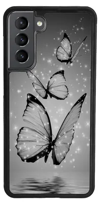 Produktbild von TPU Silikon Hülle für Samsung Galaxy S23 PLUS Handy Cover Case Schutzhülle Handyhülle Bumper MOTIV 8 Schmetterling Grau