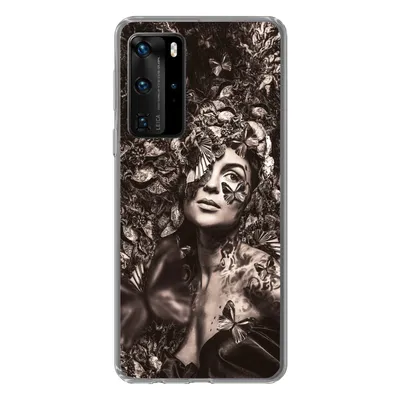 Produktbild von MuchoWow® Handyhülle Schutzhülle Hülle für Huawei P40 Pro Frau - Tiere - Pflanzen Silikon Softcase Handy Hülle - Schutz