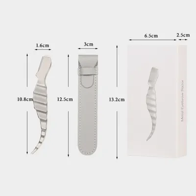 Produktbild von INF Augenbrauenrasierer Edelstahl 10.8cmx1.6cm mit 10 Klingen für Reise