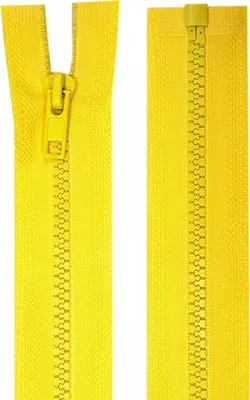 Produktbild von 1 Reißverschluss Plastik Kunststoffprofil 5mm 75 cm teilbar, Autolock, Farbwahl,zitronengelb