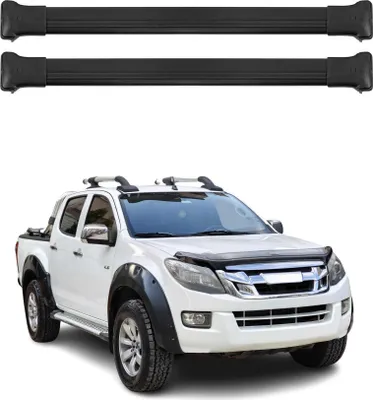 Image de Barres de toit transversales pour Isuzu D-max 2012-2019 2pcs en Alu noir ABE