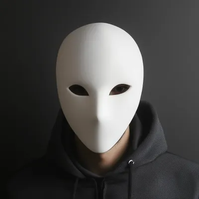 schlichte, bemalbare Gesichtsmaske – Decords 3D-Kostümartikel, Produktansicht 1