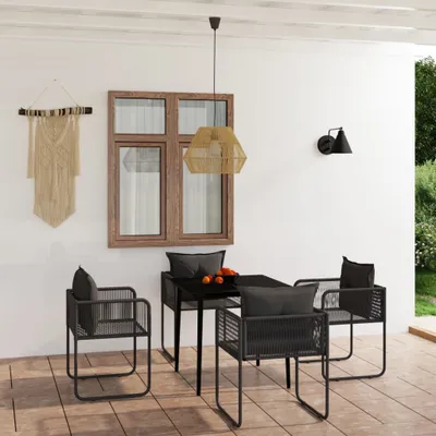 Produktbild von The Living Store 5-tlg. Garten-Essgruppe Schwarz