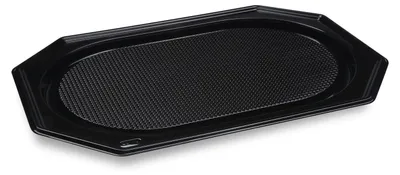 Produktbild von 10x Catering-Platte rPET oval schwarz 54 x 36 cm