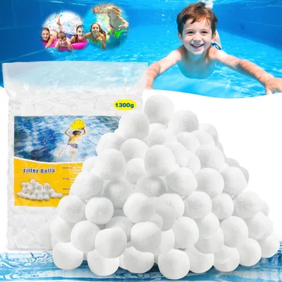 Produktbild von BARAKYEG 1300g Pool Filterbälle, Ersetzt 45kg Filtersand Quarzsand,Filterballs für Sandfilteranlagen Pool,Filter Balls ersetzen,Filterpumpe,PoolzubehörFiltersand für Pool Sandfilter,Aquarium