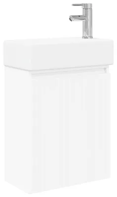 Image de Meuble sous-vasque de salle de bain vidaXL avec robinet, blanc