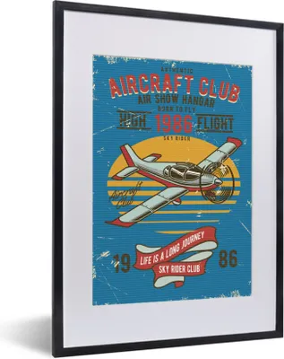 Produktbild von MuchoWow® MuchoWow® Gerahmtes Poster Mancave - Flugzeug - Vintage - Zitate 30x40 cm - Poster mit zchwarzem Bilderrahmen - Wandposter Schlafzimmer